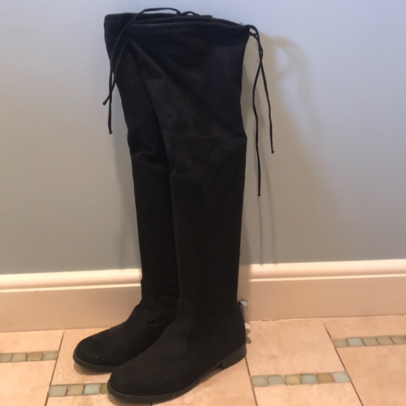Unisa over the knee suede boots w/ tie in the back - Picture 1 of 7